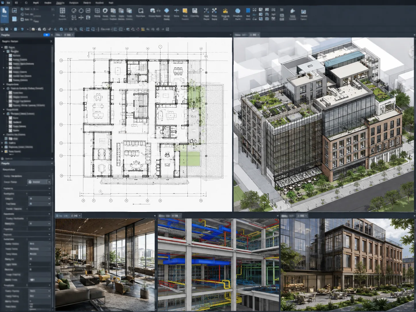 BIM Revit model and coordinated plan views